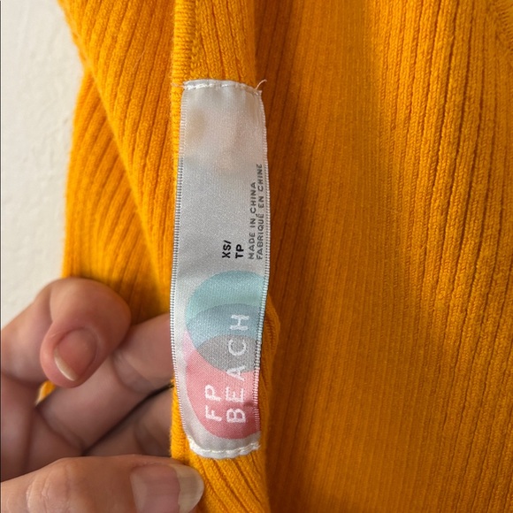 Free People beach orange cotton ribbed maxi form fitting dress XS - Picture 5 of 7